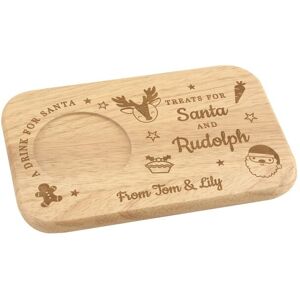 Personalised Memento Company Personalised Treats for Santa Coaster Tray in Brown Brown Personalised Memento Company Personalised Treats for Santa Coaster Tray in Brown Brown