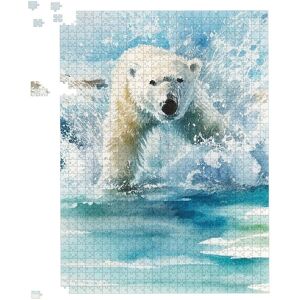 Warren Reed - Designer Hunting Polar Bear Watercolour Jigsaw Puzzle in Brown Size: 500 Piece Brown 500 Piece Warren Reed - Designer Hunting Polar Bear Watercolour Jigsaw Puzzle in Brown Size: 500 Piece Brown 500 Piece