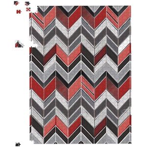 Warren Reed - Designer Red Grey Geometric Pattern Jigsaw Puzzle Size: 500 Piece Grey 500 Piece Warren Reed - Designer Red Grey Geometric Pattern Jigsaw Puzzle Size: 500 Piece Grey 500 Piece