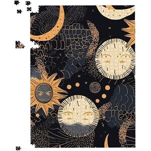 Warren Reed - Designer Gold Sun & Moon Jigsaw Puzzle in Yellow Size: 1000 Pieces Yellow 1000 Pieces Warren Reed - Designer Gold Sun & Moon Jigsaw Puzzle in Yellow Size: 1000 Pieces Yellow 1000 Pieces