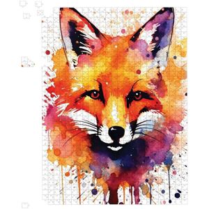 Warren Reed - Designer Watercolour Splashart Fox Face Jigsaw Puzzle in Orange Size: 1000 Pieces Orange 1000 Pieces Warren Reed - Designer Watercolour Splashart Fox Face Jigsaw Puzzle in Orange Size: 1000 Pieces Orange 1000 Pieces