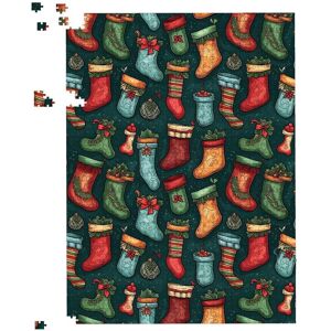 Warren Reed - Designer Christmas Stockings Jigsaw Puzzle in Green Size: 1000 Pieces Green 1000 Pieces Warren Reed - Designer Christmas Stockings Jigsaw Puzzle in Green Size: 1000 Pieces Green 1000 Pieces