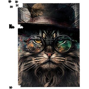 Warren Reed - Designer Maine Coon Cat With GlassesSplashart Jigsaw Puzzle Size: 1000 Pieces Multicolor 1000 Pieces Warren Reed - Designer Maine Coon Cat With GlassesSplashart Jigsaw Puzzle Size: 1000 Pieces Multicolor 1000 Pieces