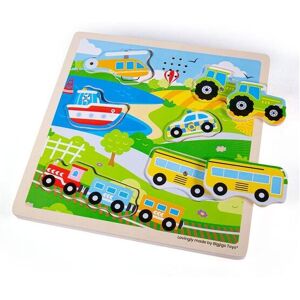 Bigjigs Toys Wooden Transport Sound Puzzle Multicolor Bigjigs Toys Wooden Transport Sound Puzzle Multicolor