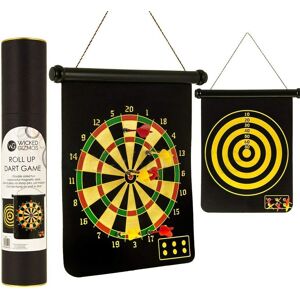 Xample 2in1 Magnetic Dartboard Roll Up 6 Magnet Darts Game Dart Board Double Sided Fun in Black Black Xample 2in1 Magnetic Dartboard Roll Up 6 Magnet Darts Game Dart Board Double Sided Fun in Black Black