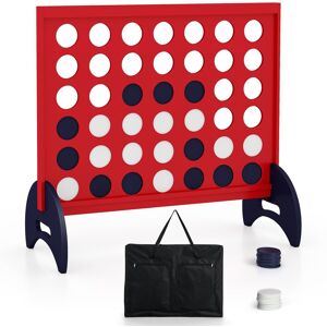 Costway Giant 4 to Score Game Set Freestanding 4 in A Row Game Set with Carrying Bag in Red Red Costway Giant 4 to Score Game Set Freestanding 4 in A Row Game Set with Carrying Bag in Red Red