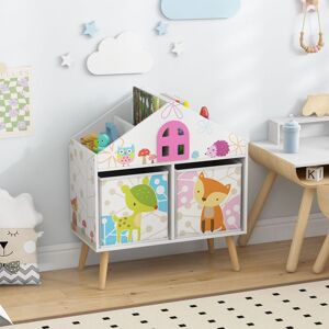 Costway House-shaped Bookshelf Wooden Dollhouse Book Shelves Toy Cabinet Organizer Multicolor Costway House-shaped Bookshelf Wooden Dollhouse Book Shelves Toy Cabinet Organizer Multicolor