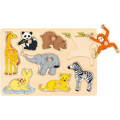 Goki Wooden 8 Piece Wild Baby Animals Lift Out Puzzle Size: 1 Pack Multicolor 1 Pack Goki Wooden 8 Piece Wild Baby Animals Lift Out Puzzle Size: 1 Pack Multicolor 1 Pack