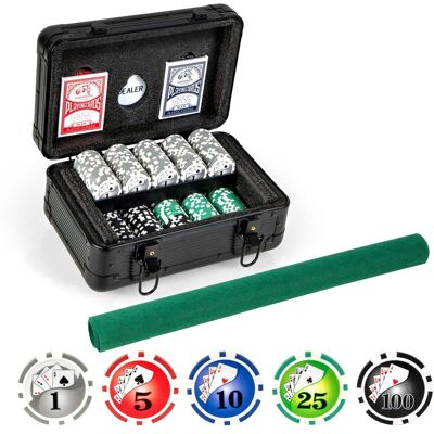 Costway Texas Holdem Poker Chip Set Casino Poker Chips w/300 Pieces Chips in Black Black Costway Texas Holdem Poker Chip Set Casino Poker Chips w/300 Pieces Chips in Black Black