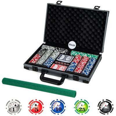 Costway Texas Holdem Poker Chip Set Casino Poker Chips w/400 Pieces Chips in Black Black Costway Texas Holdem Poker Chip Set Casino Poker Chips w/400 Pieces Chips in Black Black