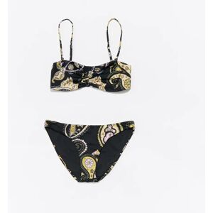 BIMBA Y LOLA Black paisley bandeau bikini PAISLEY BLACK L adult