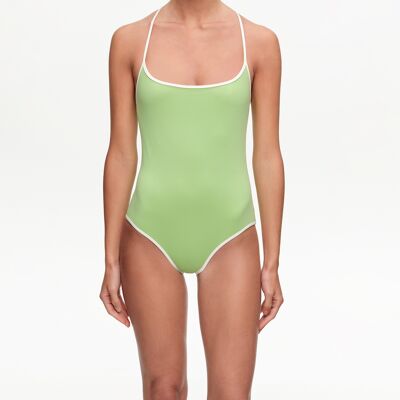 BIMBA Y LOLA Green swimsuit with contrasting white trim PASTEL GREEN M adult BIMBA Y LOLA Green swimsuit with contrasting white trim PASTEL GREEN M adult