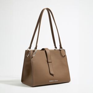 BIMBA Y LOLA Large dark taupe leather shopper bag DARK TAUPE UN adult