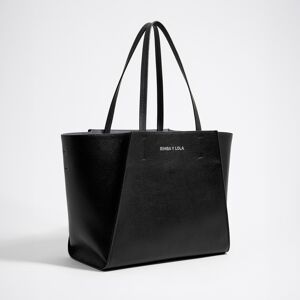 BIMBA Y LOLA Large black leather shopper bag BLACK UN adult