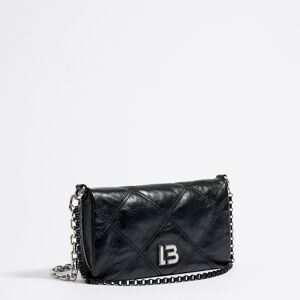 BIMBA Y LOLA Small black leather crossbody bag BLACK UN adult