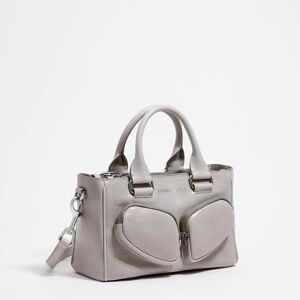 BIMBA Y LOLA Medium gray leather pocket tote bag GREENISH GREY UN adult