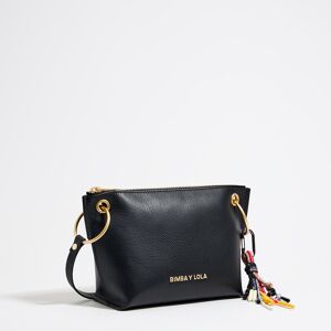 BIMBA Y LOLA Medium black leather trapezium bag BLACK UN adult