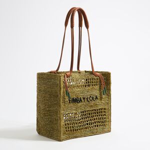 BIMBA Y LOLA Large khaki raffia tote bag KHAKI UN adult