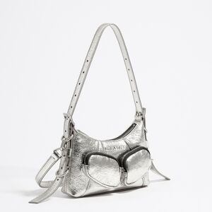 BIMBA Y LOLA Mini silver leather Pocket slouch bag SILVER UN adult