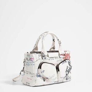 BIMBA Y LOLA Medium Wall is Love leather Pocket tote bag WALL IS LOVE WHITE UN adult