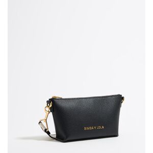 BIMBA Y LOLA Mini black leather trapezium bag BLACK UN adult