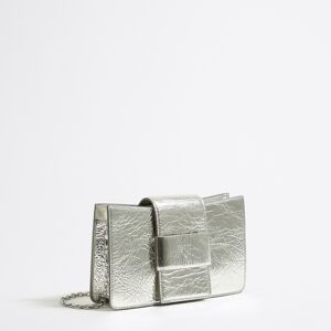 BIMBA Y LOLA Mini silver leather crossbody bag SILVER UN adult