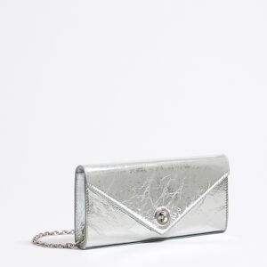 BIMBA Y LOLA Silver leather flap mini bag SILVER UN adult