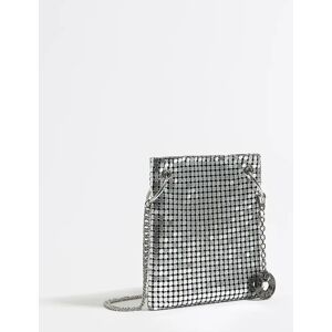 BIMBA Y LOLA Silver metallic mesh mini flat bag SILVER UN adult