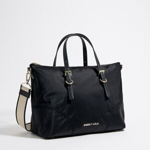 BIMBA Y LOLA Large black nylon shopper bag BLACK UN adult