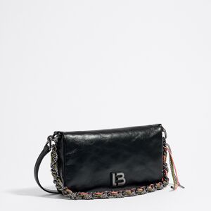 BIMBA Y LOLA Small black leather crossbody bag BLACK UN adult