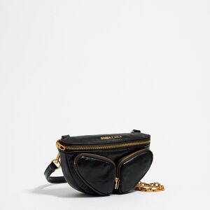 BIMBA Y LOLA Mini black leather Pocket bumbag BLACK UN adult