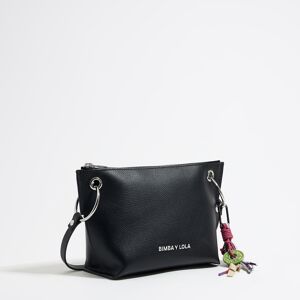 BIMBA Y LOLA Medium black leather trapezium bag BLACK UN adult