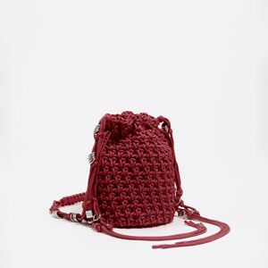 BIMBA Y LOLA Garnet mini braided Bucket bag GARNET UN adult BIMBA Y LOLA Garnet mini braided Bucket bag GARNET UN adult
