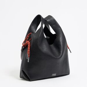 BIMBA Y LOLA Medium black leather Paper bag BLACK UN adult BIMBA Y LOLA Medium black leather Paper bag BLACK UN adult