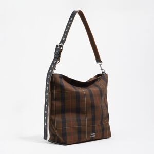 BIMBA Y LOLA Large brown checked waxed gabardine Carlino bag BROWN UN adult BIMBA Y LOLA Large brown checked waxed gabardine Carlino bag BROWN UN adult