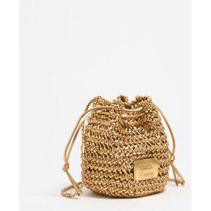 BIMBA Y LOLA Small gold plaited leather bucket bag GOLD UN adult BIMBA Y LOLA Small gold plaited leather bucket bag GOLD UN adult