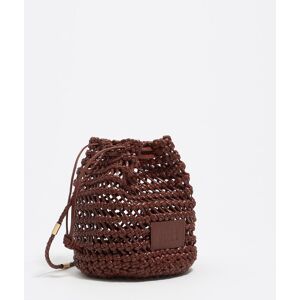BIMBA Y LOLA Small walnut plaited leather bucket bag NUT UN adult BIMBA Y LOLA Small walnut plaited leather bucket bag NUT UN adult