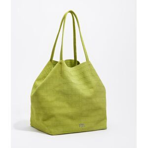 BIMBA Y LOLA Large split leather shopper bag in lime mock croc LIME UN adult BIMBA Y LOLA Large split leather shopper bag in lime mock croc LIME UN adult