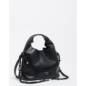 BIMBA Y LOLA Small black leather plaited handle Paper bag BLACK UN adult BIMBA Y LOLA Small black leather plaited handle Paper bag BLACK UN adult