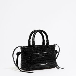 BIMBA Y LOLA Black plaited leather mini bag BLACK UN adult BIMBA Y LOLA Black plaited leather mini bag BLACK UN adult