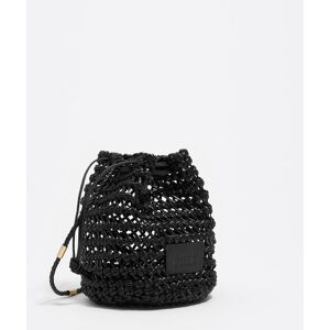 BIMBA Y LOLA Small black plaited leather bucket bag BLACK UN adult BIMBA Y LOLA Small black plaited leather bucket bag BLACK UN adult
