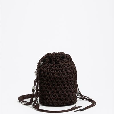 BIMBA Y LOLA Brown mini plaited crochet bucket bucket bag BROWN UN adult BIMBA Y LOLA Brown mini plaited crochet bucket bucket bag BROWN UN adult