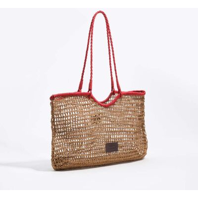 BIMBA Y LOLA Large dark natural raffia-effect shopper bag DARK NATURAL UN adult BIMBA Y LOLA Large dark natural raffia-effect shopper bag DARK NATURAL UN adult