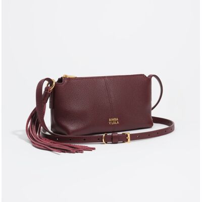 BIMBA Y LOLA Burgundy leather mini crossbody bag BURGUNDY UN adult BIMBA Y LOLA Burgundy leather mini crossbody bag BURGUNDY UN adult