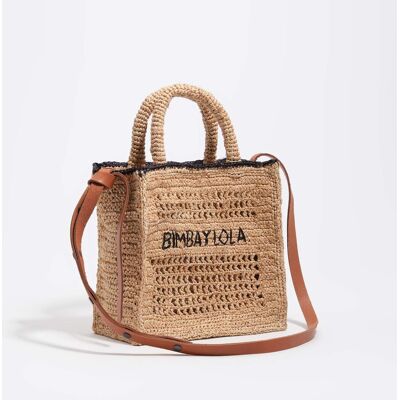 BIMBA Y LOLA Medium natural raffia crossbody bag NATURAL UN adult BIMBA Y LOLA Medium natural raffia crossbody bag NATURAL UN adult