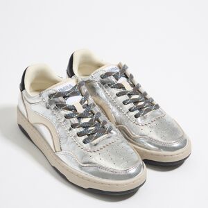 BIMBA Y LOLA Silver leather cupsole sneaker SILVER 41 adult