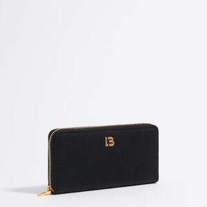 BIMBA Y LOLA Black nylon horizontal wallet with zip BLACK UN adult