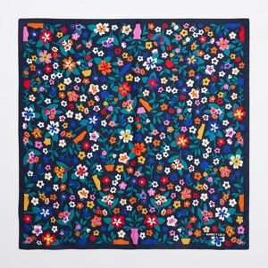 BIMBA Y LOLA Blue naïve flowers and vases scarf NAVY UN adult