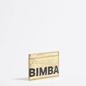 BIMBA Y LOLA Gold leather card holder GOLD UN adult