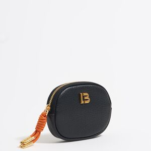 BIMBA Y LOLA Black leather oval coin purse BLACK UN adult